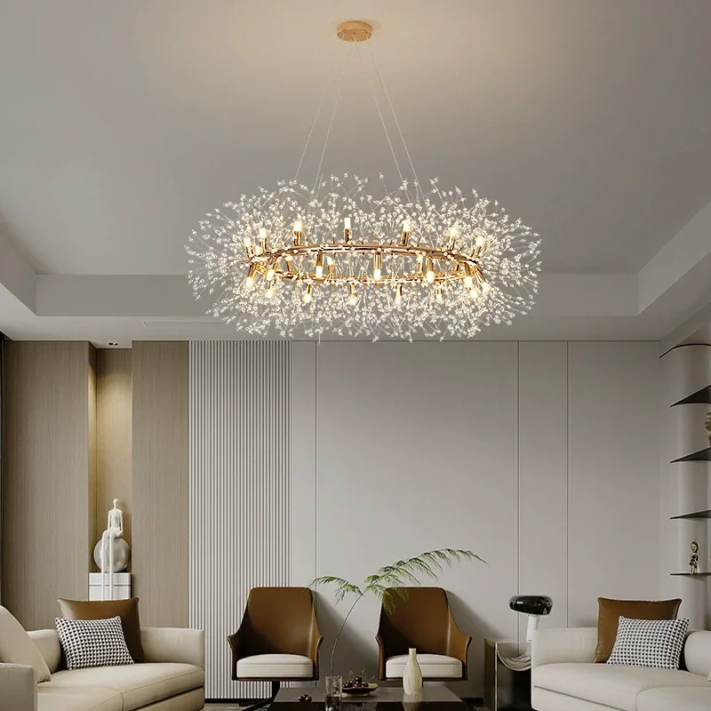 SANDYHA Luxus LED Kronleuchter Kristall Anhänger Lampe Nordic Stil für Esszimmer Schlafzimmer Wohnzimmer Moderne Wohnkultur Hängen