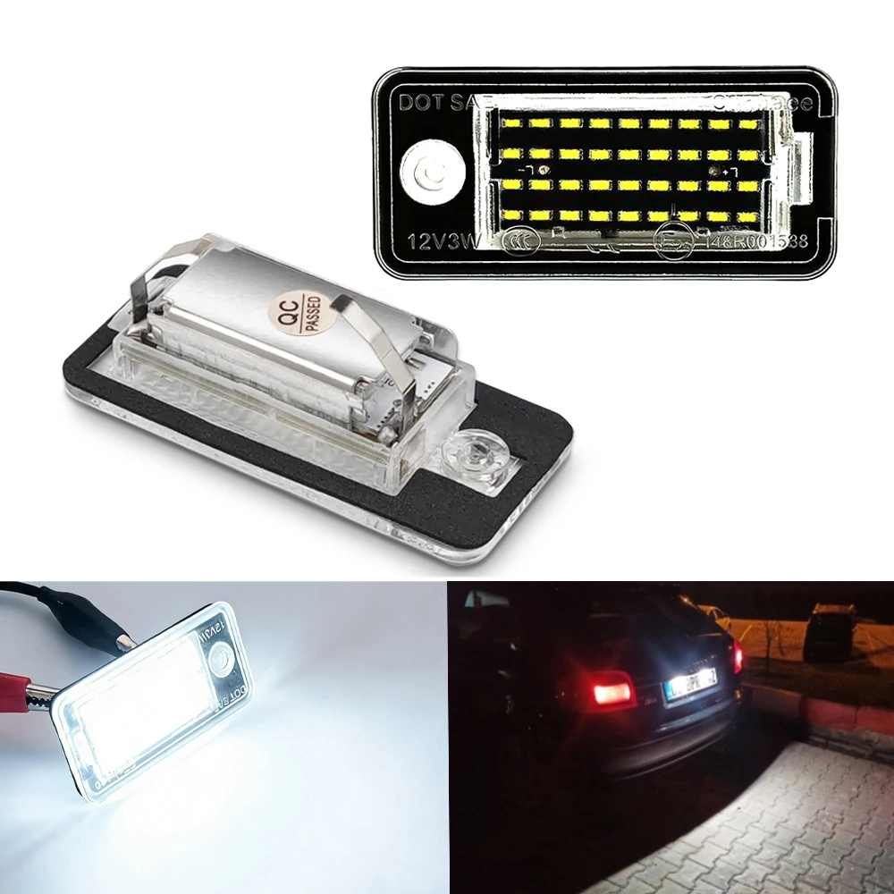 2x Luce targa a LED per Audi A6 Q7 A8 A3 A4 S4 RS4 B6 B7 RS6 S6 C6 S5 S8 Avant Canbus Targa senza errori 39SMD