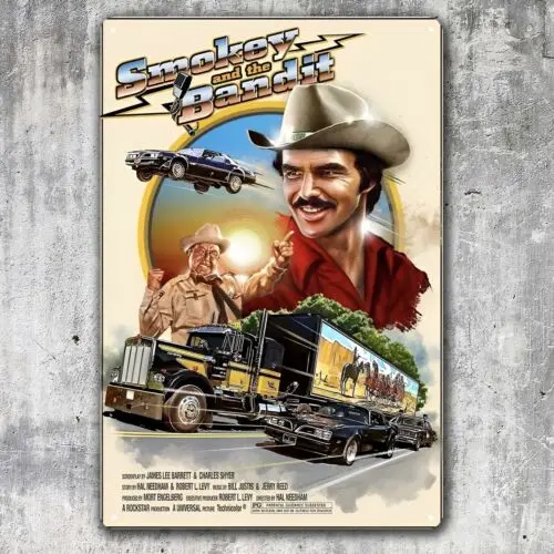 1 W, Smoke and the Bandit Movie Metallplakat-Blechschild – 20 x 30 cm große Platte aus Aluminium