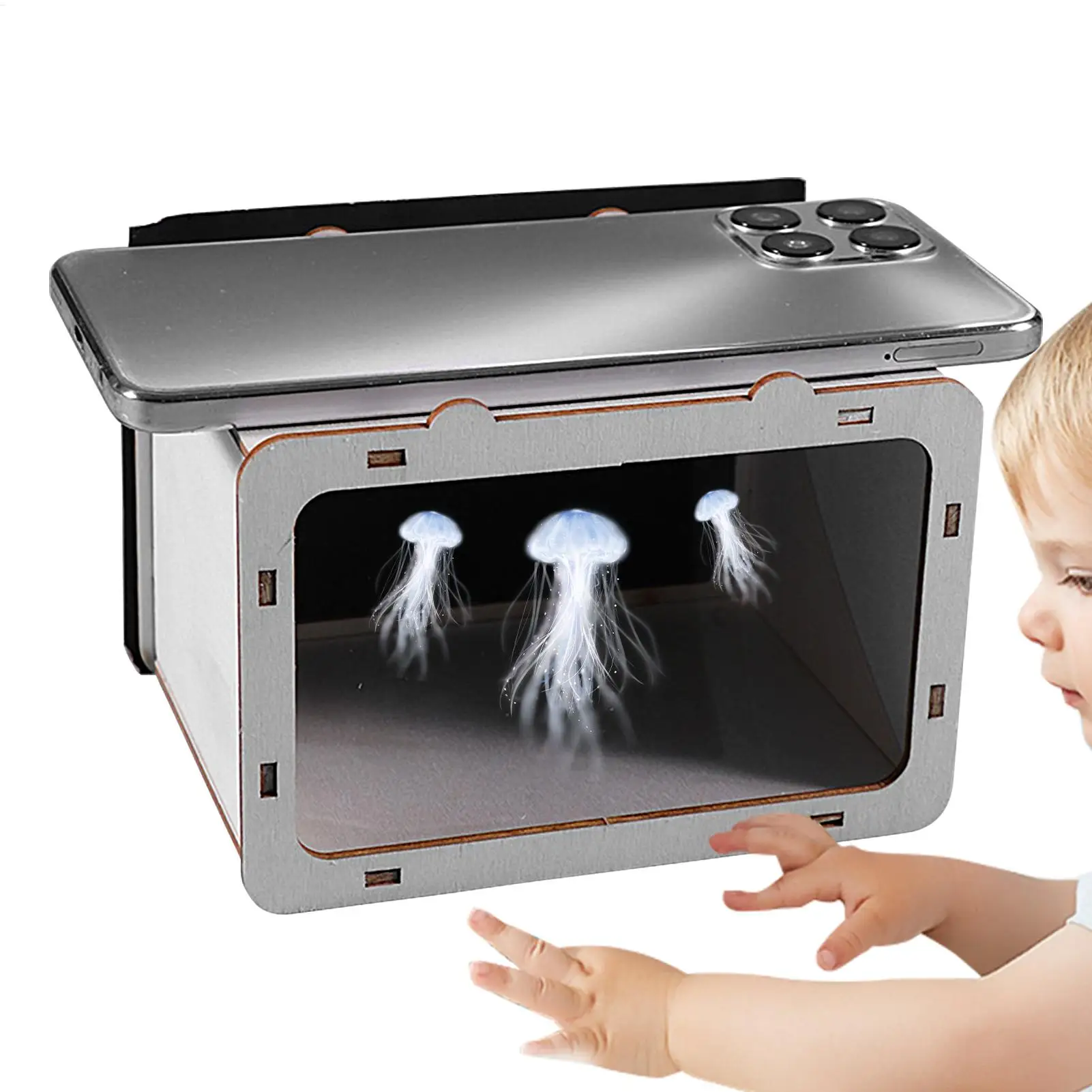 Proiettore ologramma 3D Display olografico fai-da-te per telefono cellulare Home Cinema Display pubblicitario Mostra Educazione scientifica