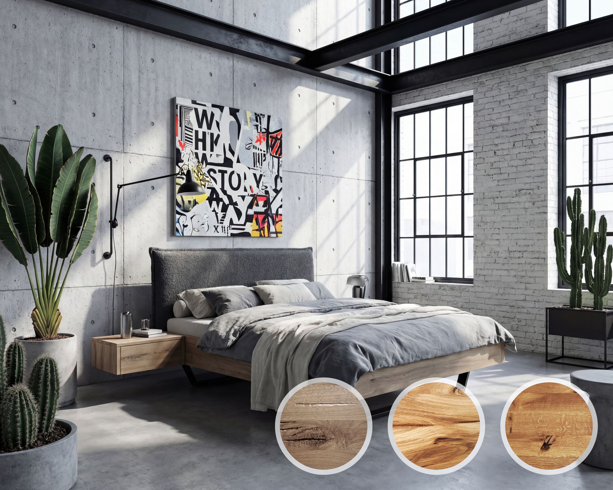 BlackWood »Nova Vita Contour IV« Wildeiche Massivholzbett – erhältlich in 16 Größen Image