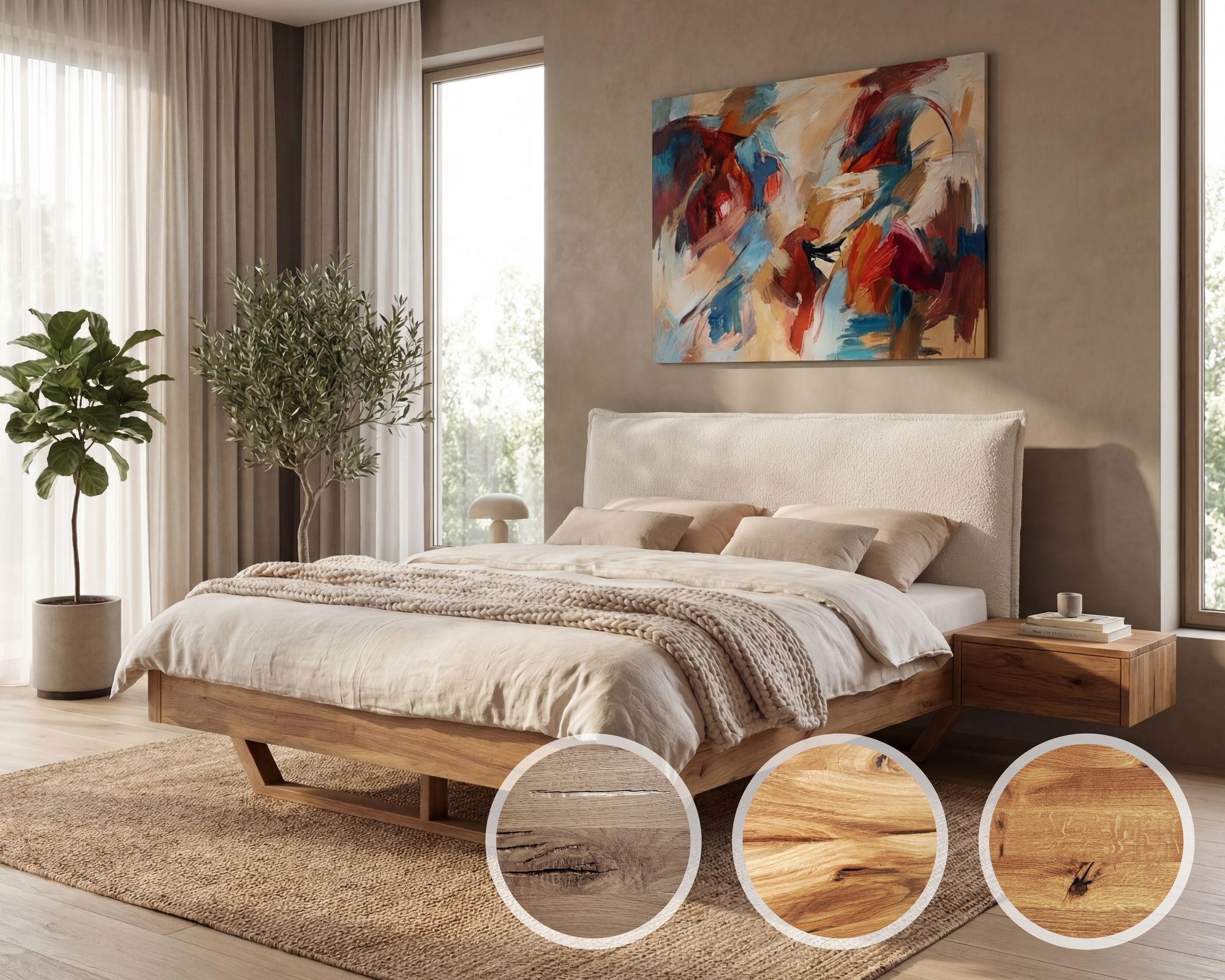 BlackWood »Nuevo Vita Contour I« Wildeiche Massivholzbett – erhältlich in 16 Größen Image