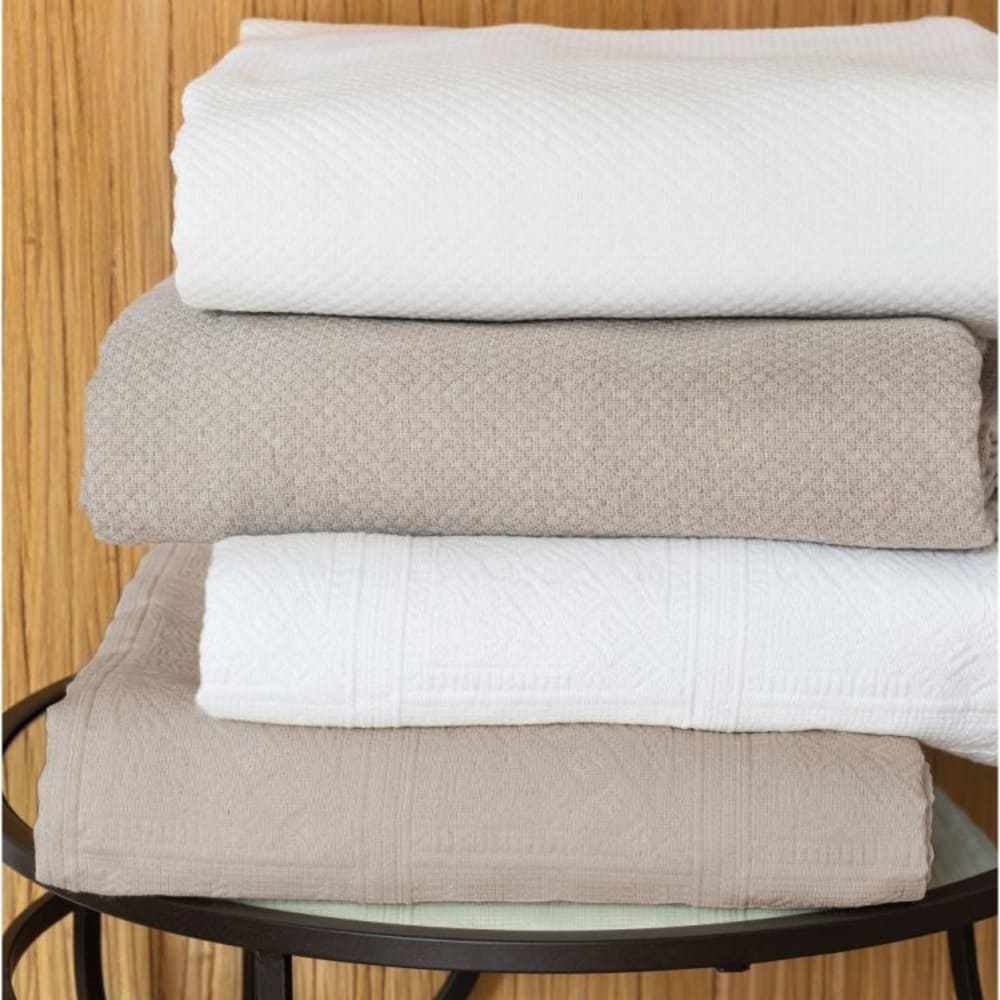 Dessus De Lit en Coton blanc 180x250 cm