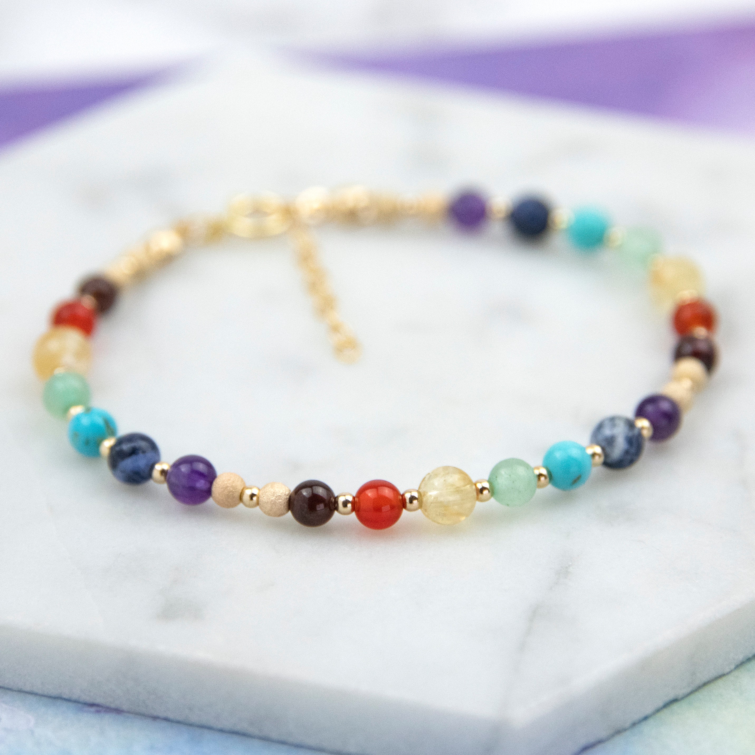 Bracciale Chakra, Bracciale Arcobaleno, Bracciale Chakra Oro, Bracciale 7 Chakra, Bracciale Chakra Pietre Preziose, Bracciale Curativo, Bracciale Bene