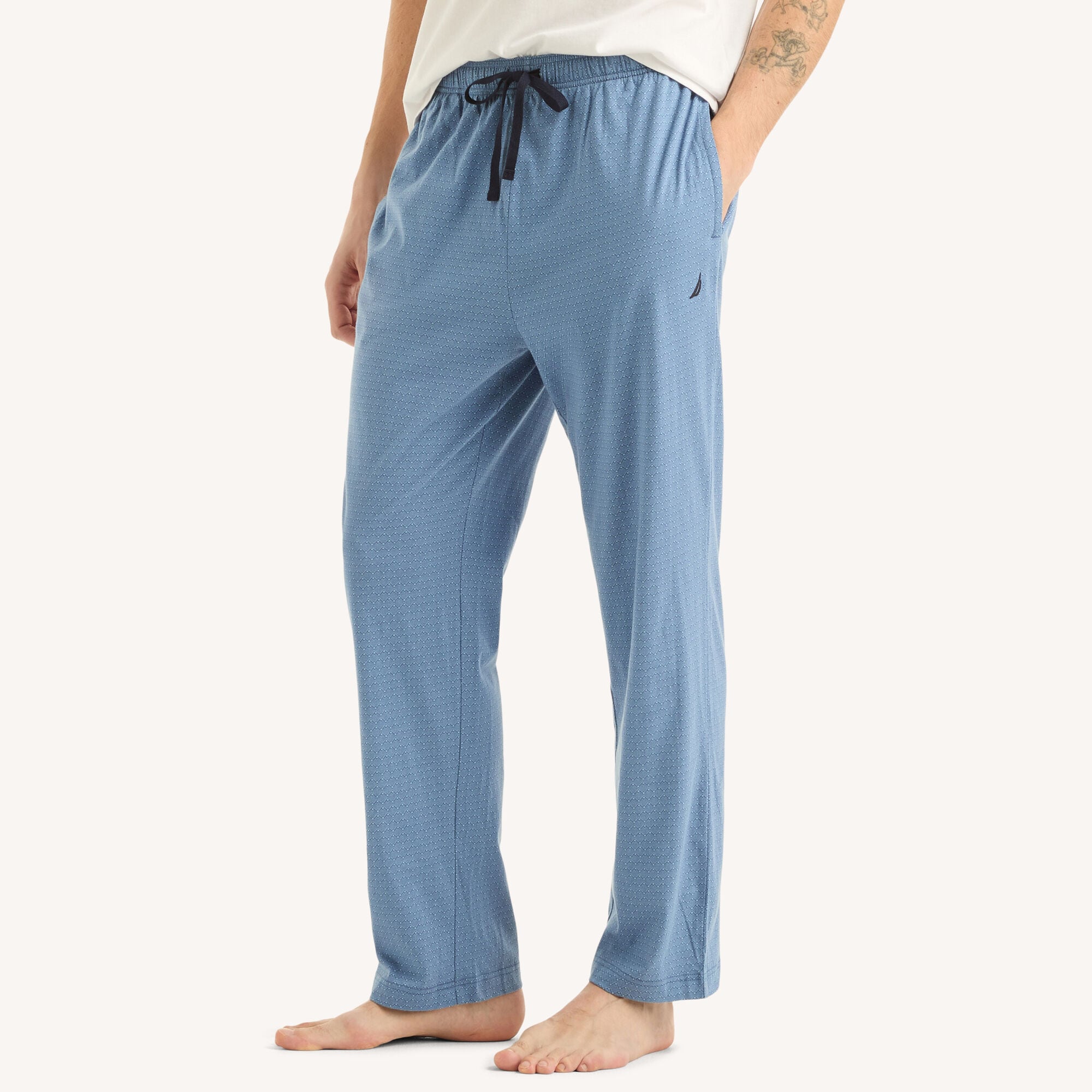 Nautica Men's Knit Printed Pajama Pant 441 (Nite Sea Heather), S