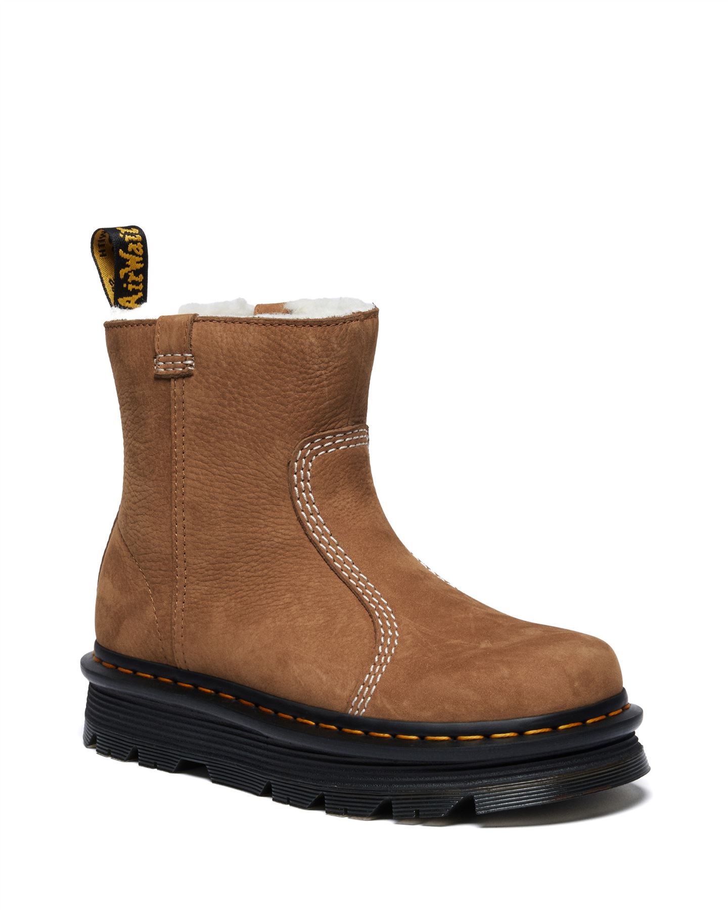 Dr. Martens Zebzag Rigger Nubuck Damen Braune Stiefel
