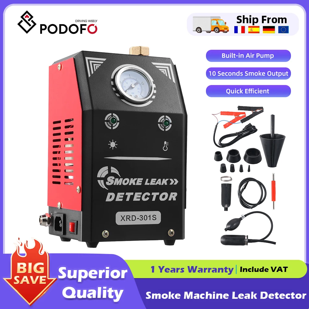 Podofo Auto Rauch Leck Detektor Rauchen Generator Öl Rauch Rohr Generator Diagnose Automotive Rauch Maschine Leck Detektor Image