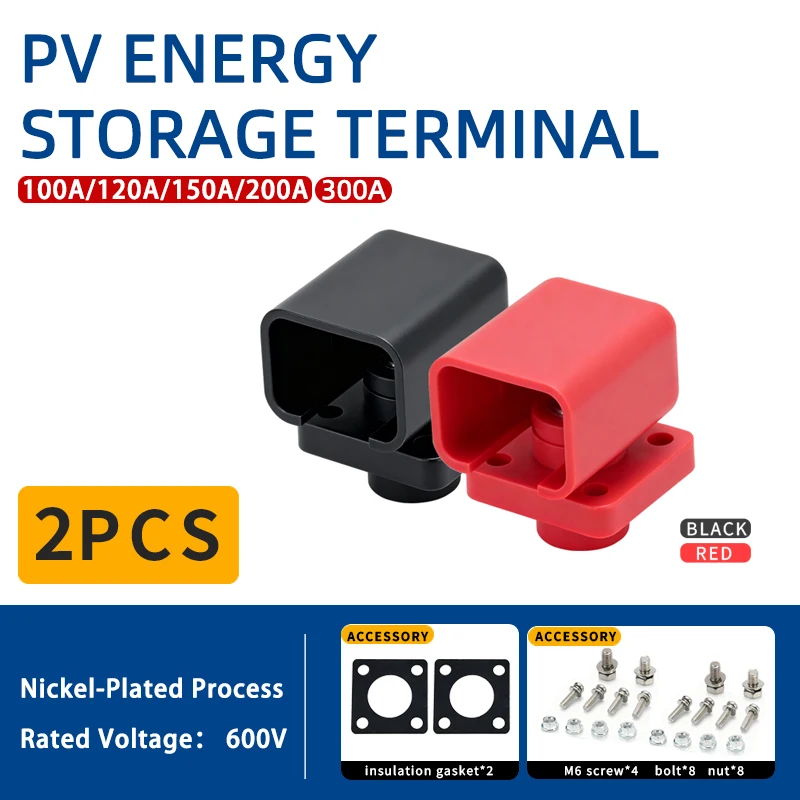 Vollständig reines Kupfer-Hochstrom-Quadrat-Lithium-Batterieklemme mit Innengewinde für die PV-Energiespeicherung (neue Energie) Image