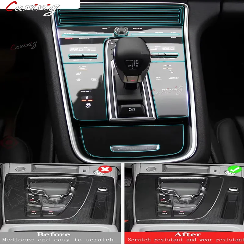 Für Porsche Panamera 971 2017-2018 Mittelkonsole Klimaanlage Getriebe Panel GPS Bildschirm Innen Unsichtbare TPU Schutz Film Image