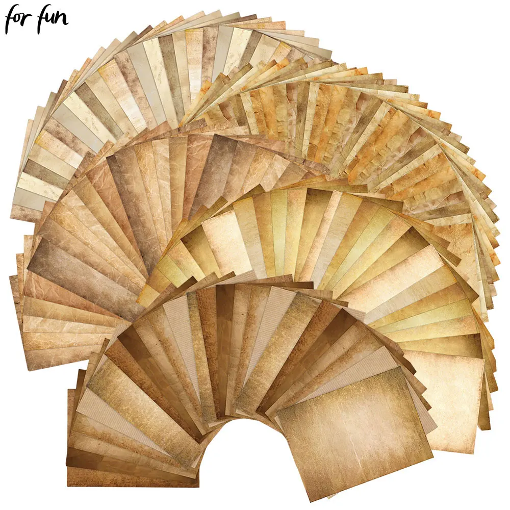 For Fun 48 Blatt Vintage Scrapbook Material Papier DIY Junk Journal Collage Fotoalbum Retro Hintergrundpapier A4 Druckpapier