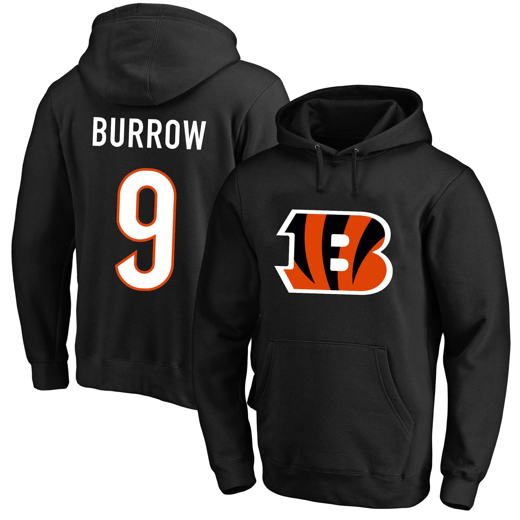 Joe Burrow Fanatics Schwarzer Cincinnati Bengals Big & Tall Fleece-Pullover mit Namen und Nummer für Herren Image