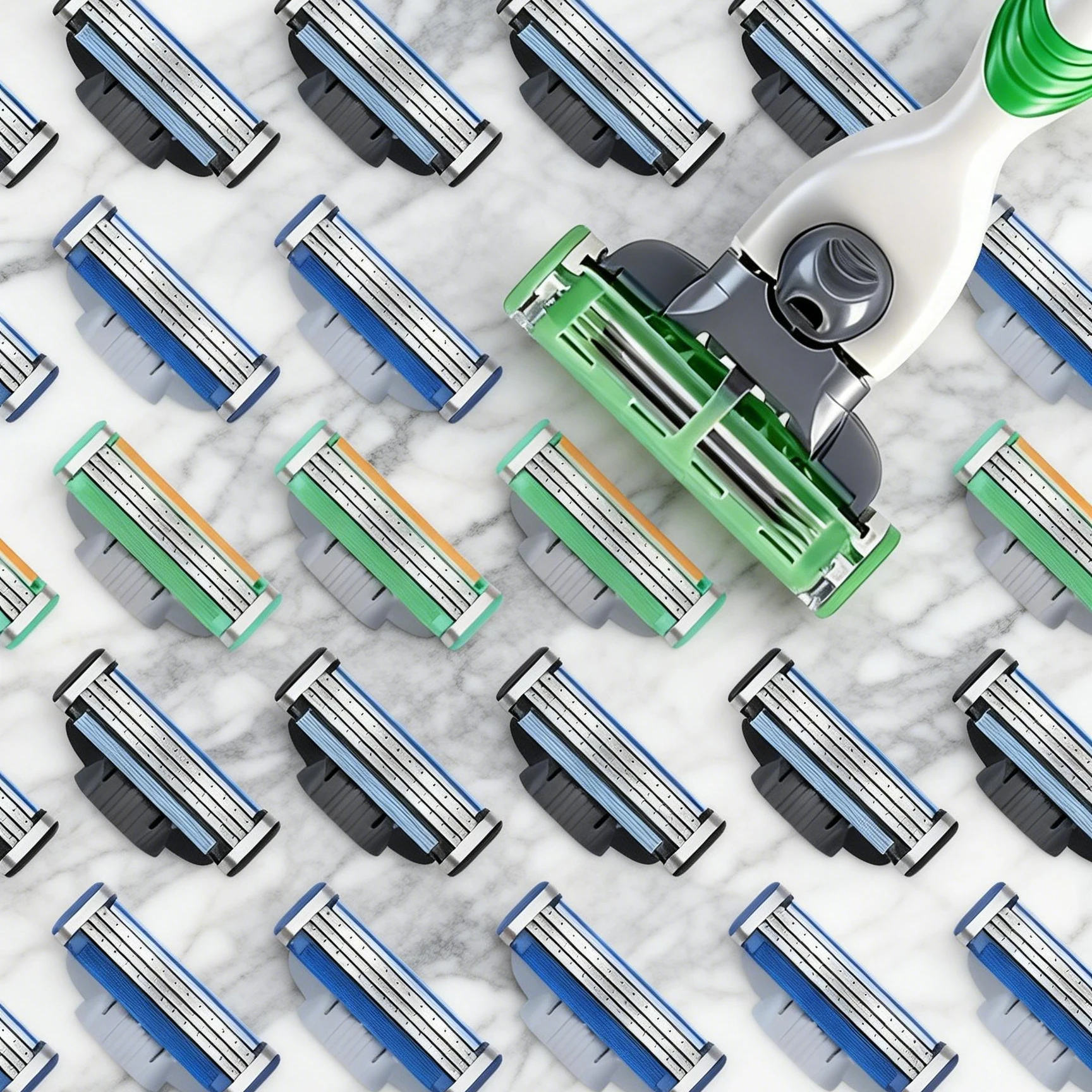 Manuelle Rasur für Männer, Ersatzkopf, 3-lagige Klinge, acht bequeme Rasierklingen, der neueste Stil, keine Hautschäden Image