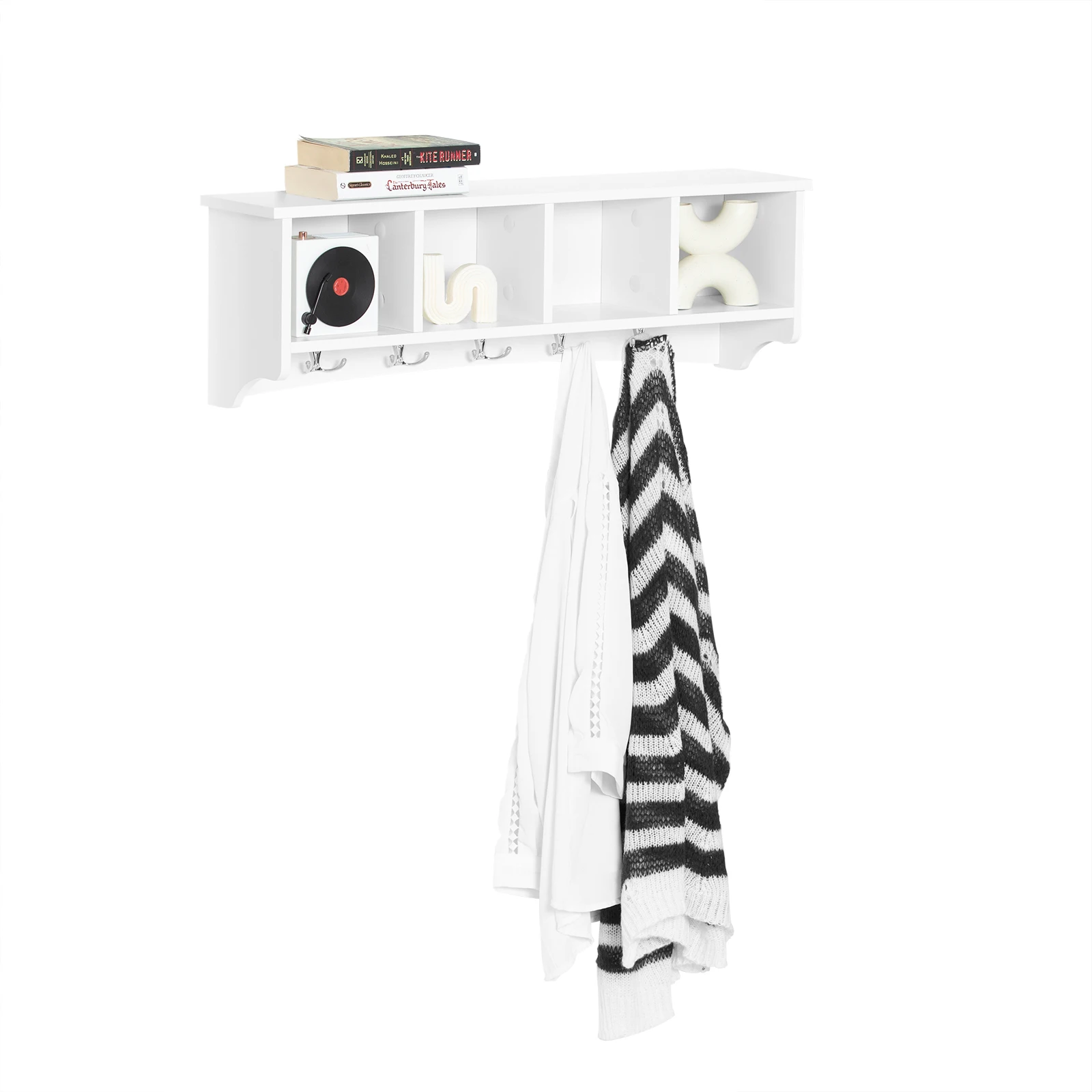 SoBuy FRG48-L Wandgarderobe Hängeregal Badezimmerschrank mit 5 Haken Wandhaken, B 72cm