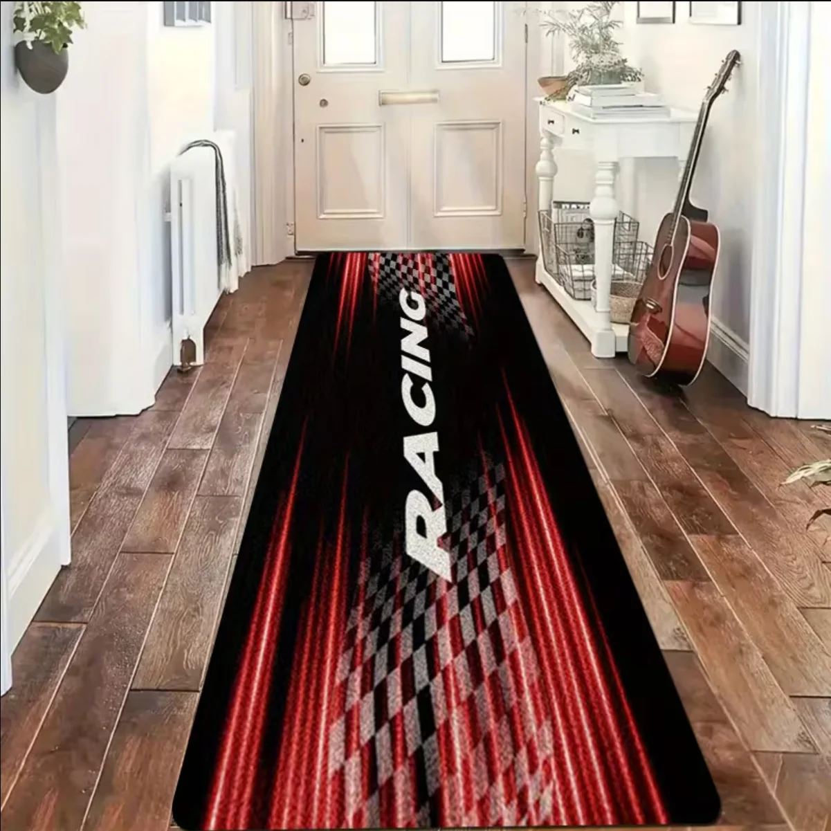 Visuell bedruckter Motorrad-Teppich, rutschfest, leicht zu reinigen, langlebiger Teppich, perfekt für Zuhause, Küche, Flur oder Urlaub, Zuhause Image