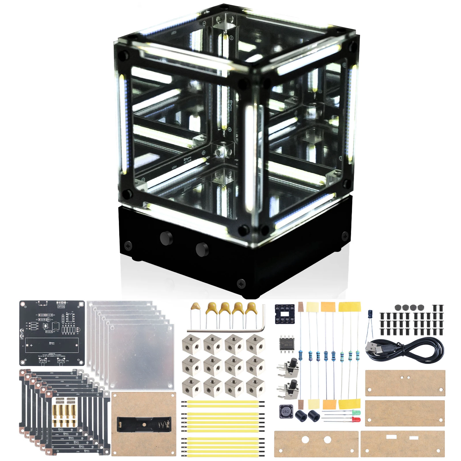 DIY Nachtlicht Löten Übungsset Verstellbare LED-Schreibtischlampe Magic Cube Elektronisches Kit Einzigartiges Geschenk & STEM-Lernprojekte