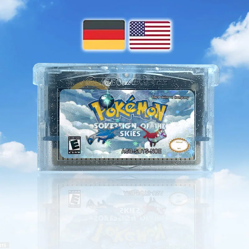 GBA Spiel Pokemon Sovereign of the skies USA NOE Version RTC Flash Cart Patrone Grafikkarte Rom Hack Deutsch Englisch Image