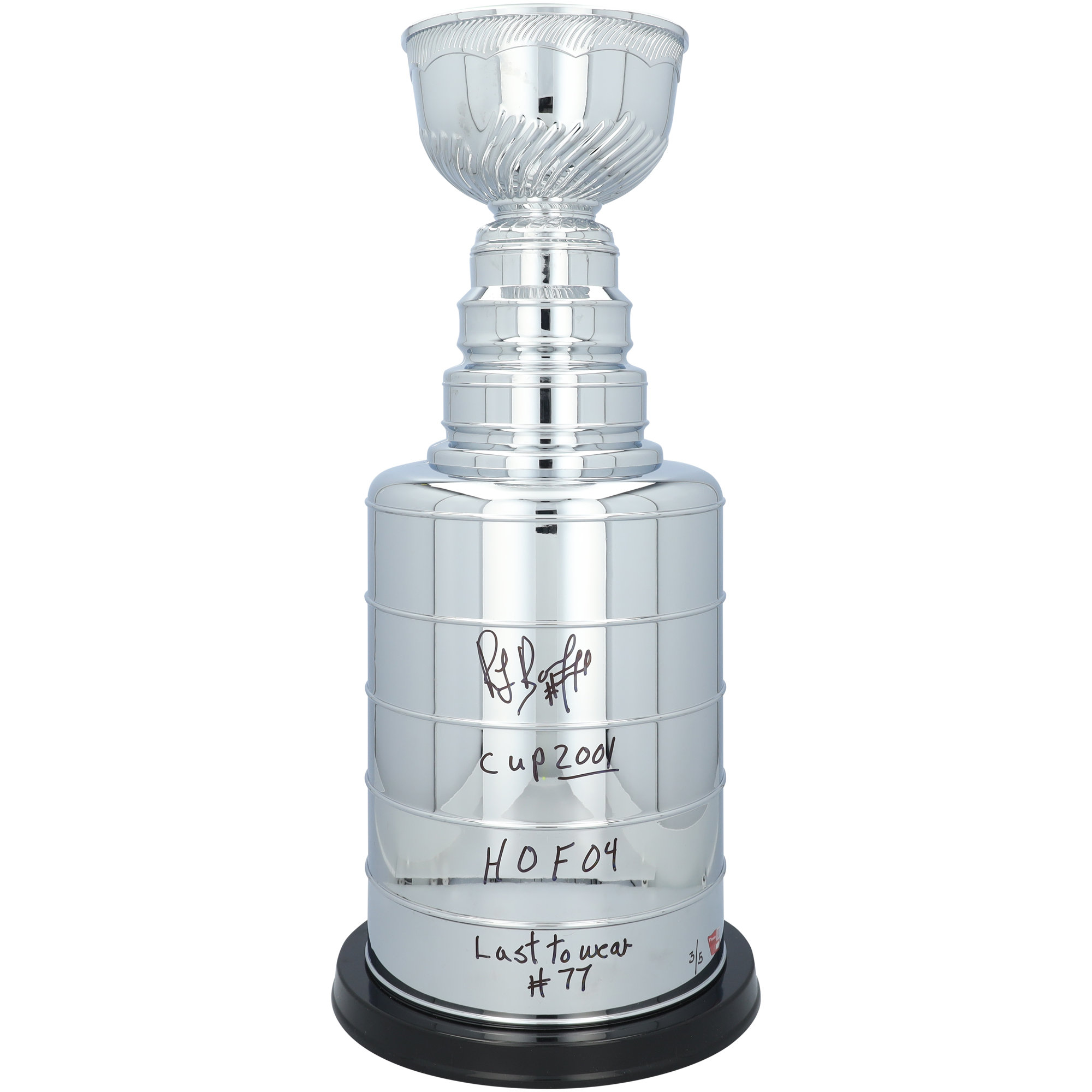 Ray Bourque, Colorado Avalanche, signierter 2-Zoll-Replika-Stanley-Cup mit mehreren Inschriften – Limitierte Auflage von 5 Stück Image