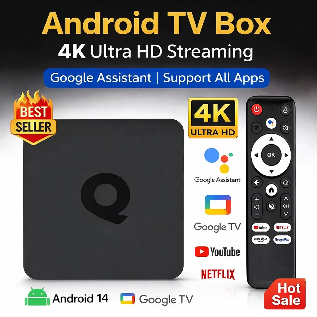 Android 14.0 Smart TV Box 8GB 128GB 8K HDR10 IPTV Quad Core Dual Band WiFi BT5 Stimme Google Play YouTube Netflix Media Player Image