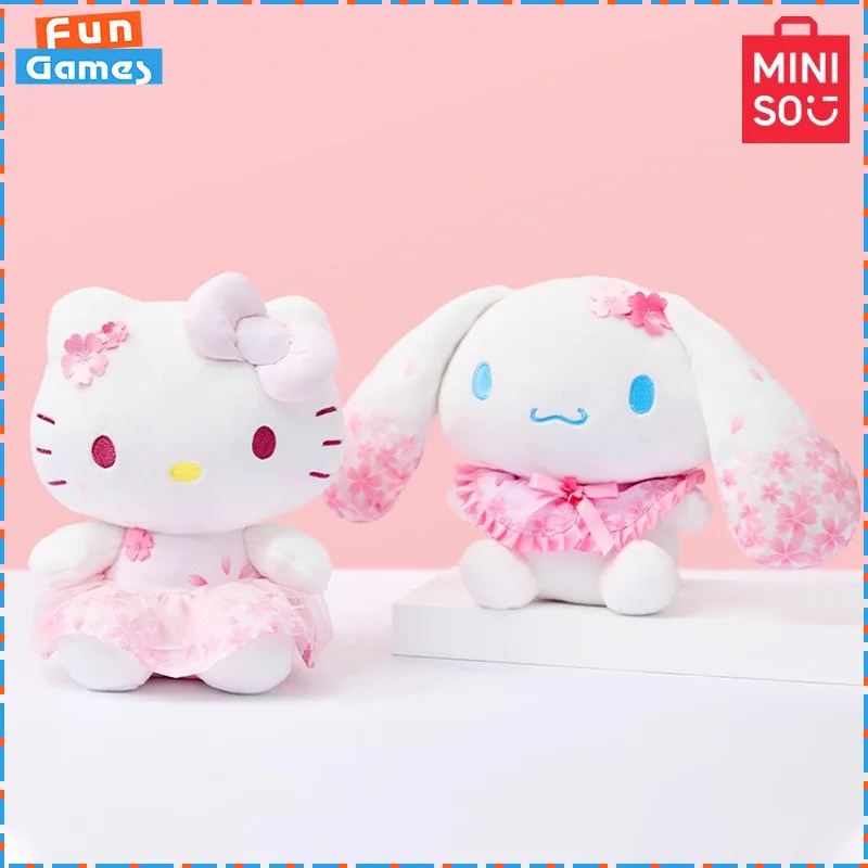 2025, neue Miniso Sakura-Serie, Puppe, Cinnamoroll Hello Kitty, Anime-Figur, Plüschtier, individuelles Sammlerstück, Ornament, Geburtstagsgeschenk für Kinder