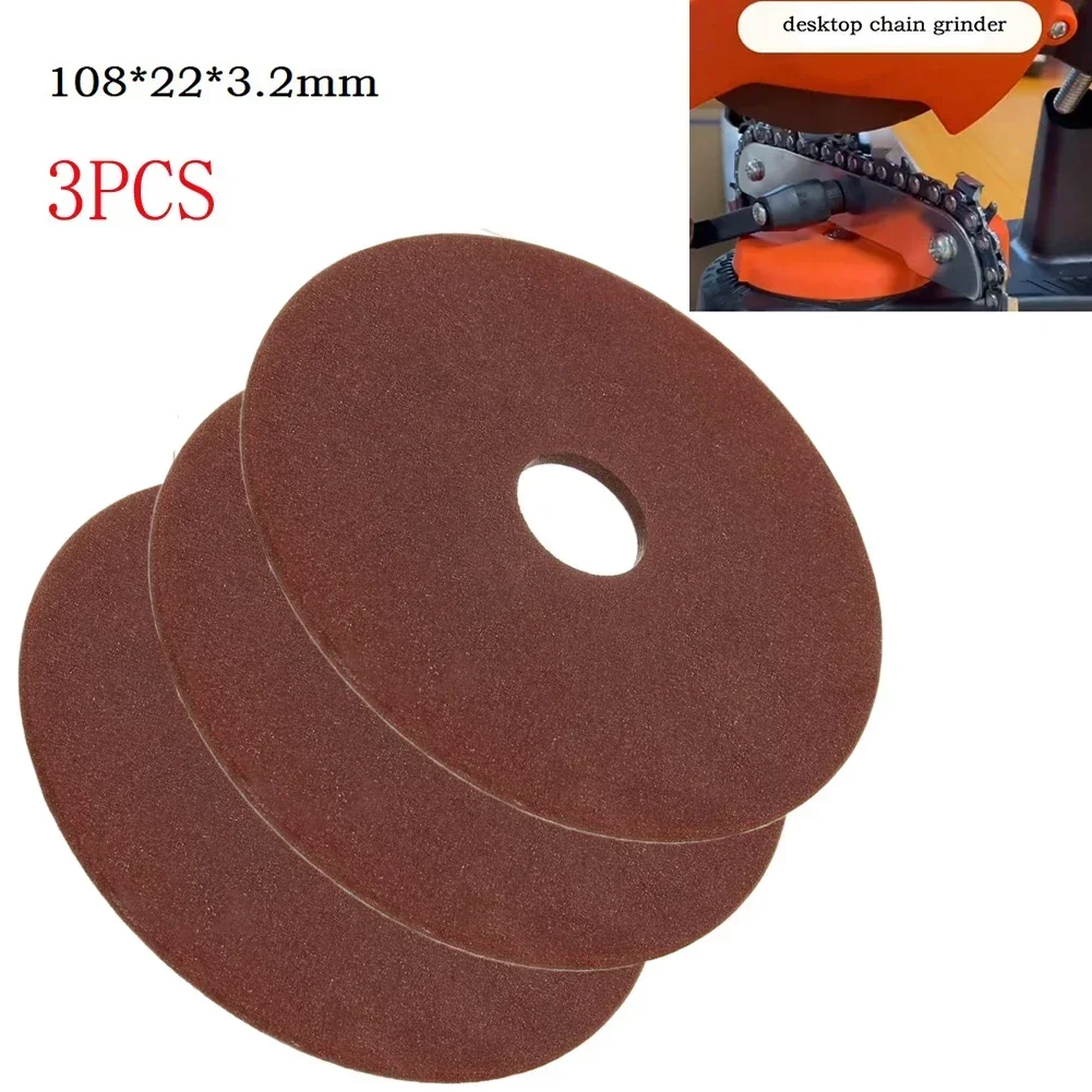 3Pcs Schleifen Rad Schleif Disc 108*3,2*22mm Schärfen Rad Für Kettensäge Spitzer Grinder Polieren 3/8 "404 Kette Werkzeuge Image