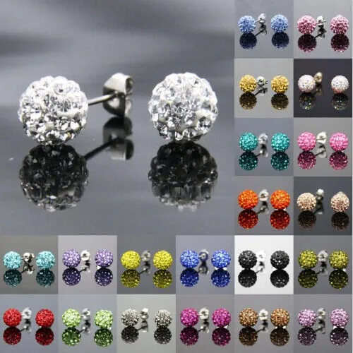 Neue TOP Qualität 19 Farbe Trendy Marke Ohrringe Top Qualität Ball Kristall Stud Ohrring Für Frauen Großhandel Mode Schmuck Image