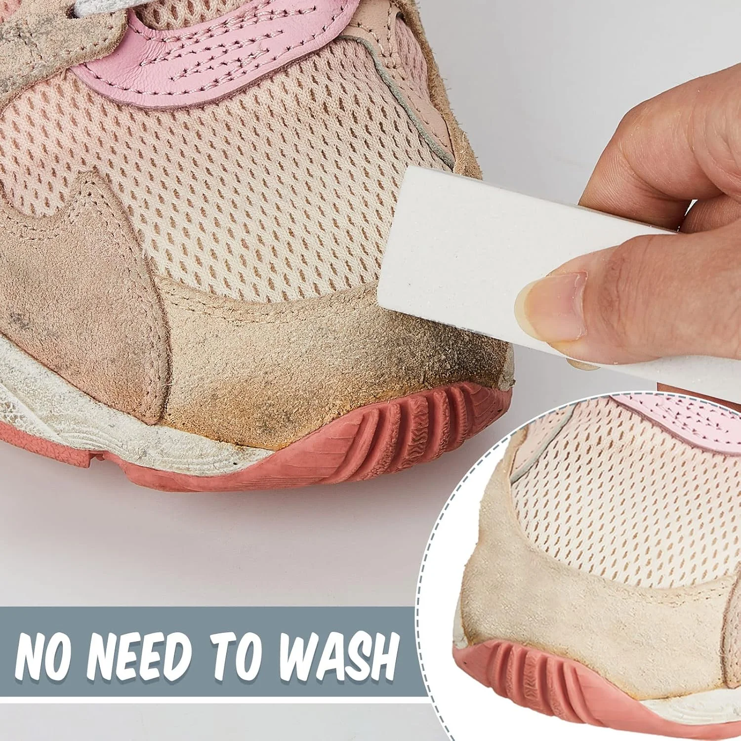 Tragbarer, sauberer Radiergummi für Sneaker-Schuh, Wildleder, weißer Schuh-Dekontaminations-Radiergummi, entfernt schnell Staub und Schmutz, 1/2/3 Stück, einfach zu bedienen