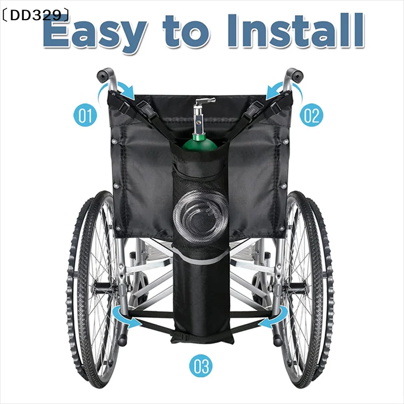 itariaDD329 soiOxygen Tank Holder Rollstuhl Tragbarer medizinischer Zylinderrucksack für Reiseträger, Zubehörtasche für Walker Rollator Image