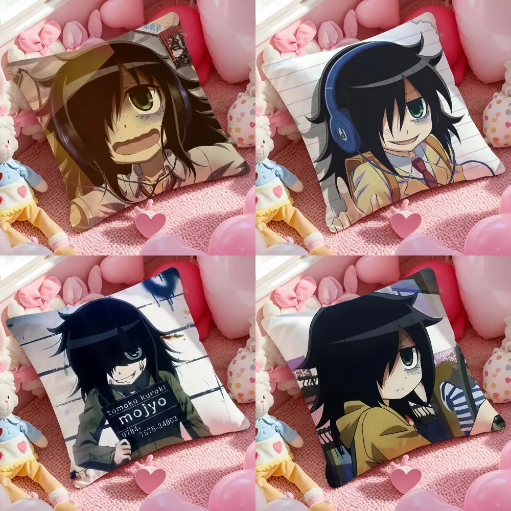 K-Kuroki T-Tomoko Kissenbezug, weicher Plüschstoff, doppelseitig bedruckter Kissenbezug, warmer Winter-Sofa-Kissenbezug Image