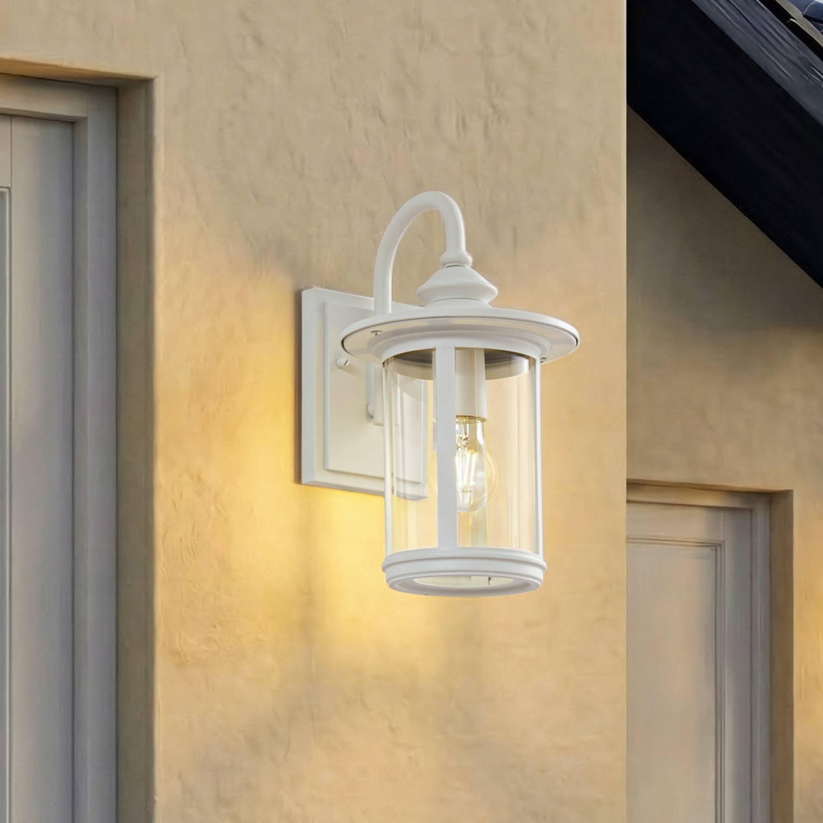 Outdoor Wall Light Zayn Lindby, dimmable, White / opal, Aluminium, Antique, Outdoor Wall Light