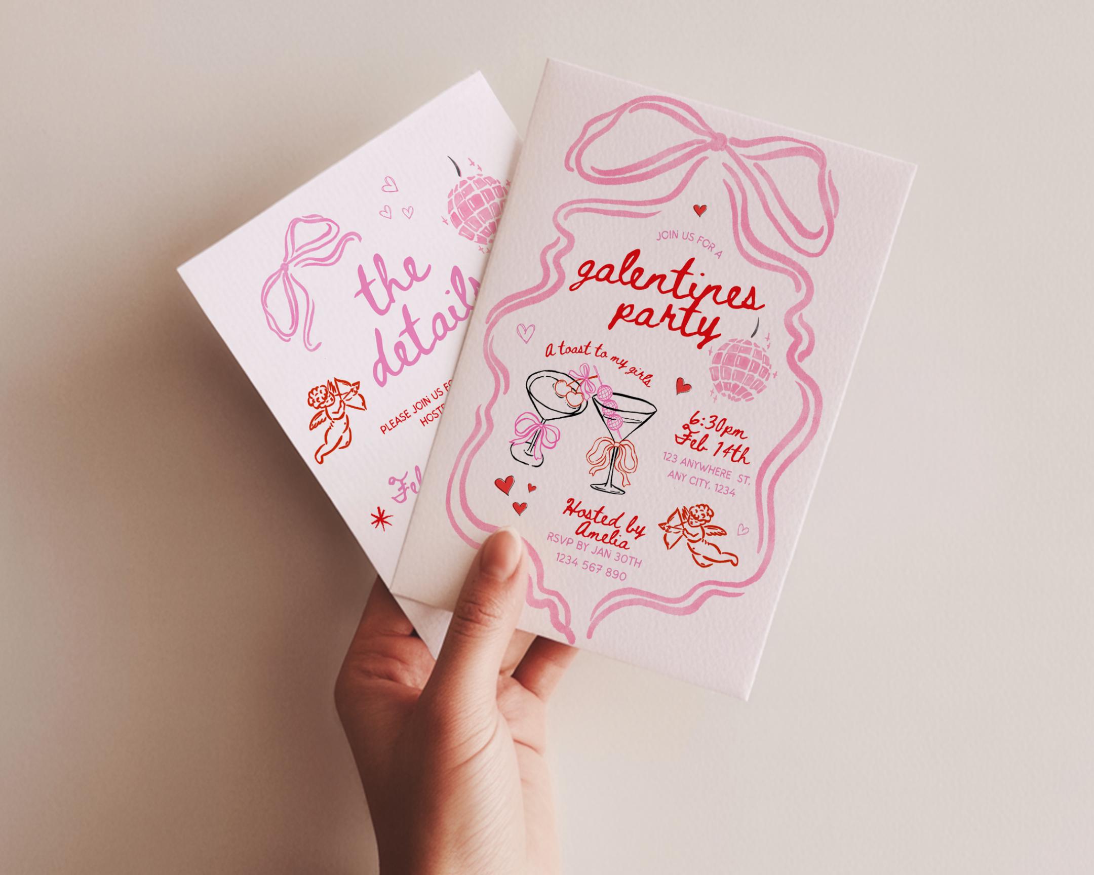 Invito a San Valentino disegnato a mano per la festa di San Valentino, festa di San Valentino, invito a San Valentino disegnato a mano per la serata t