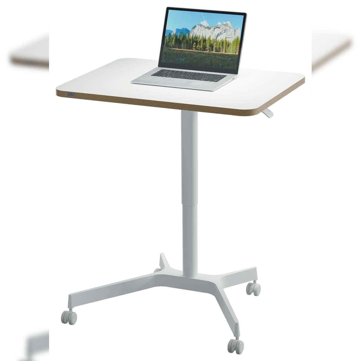 LEITZ Schreibtisch Ergo pneumatitich, 80x60cm, höhenverstellbar, weiß Image