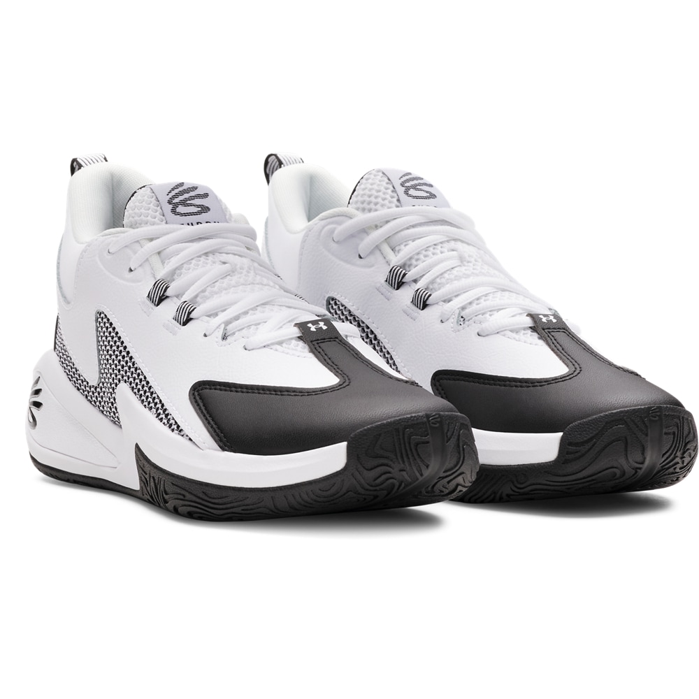 Basketballschuh UNDER ARMOUR "CURRY 3Z 25", Gr. 49,5, weiß, schwarz, schwarz, Leder, Synthetik, Textil, Schuhe