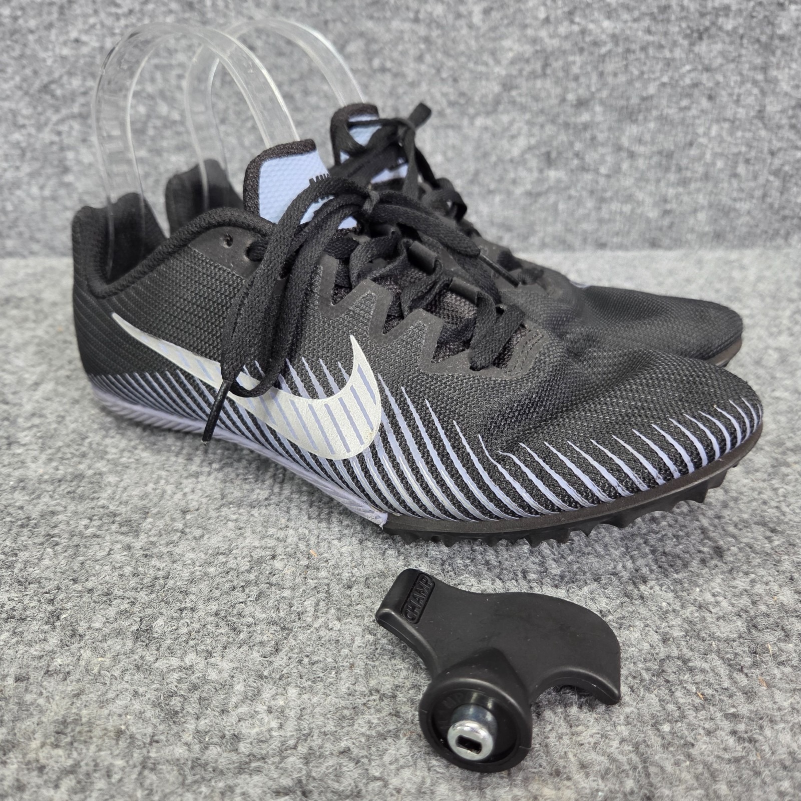 Nike Shoes | 9 Nike Zoom Rival M Black Blue White Track Shoes Spikes Tool Ah1020-004 Mens 7.5 | Color: Black | Size: 7.5