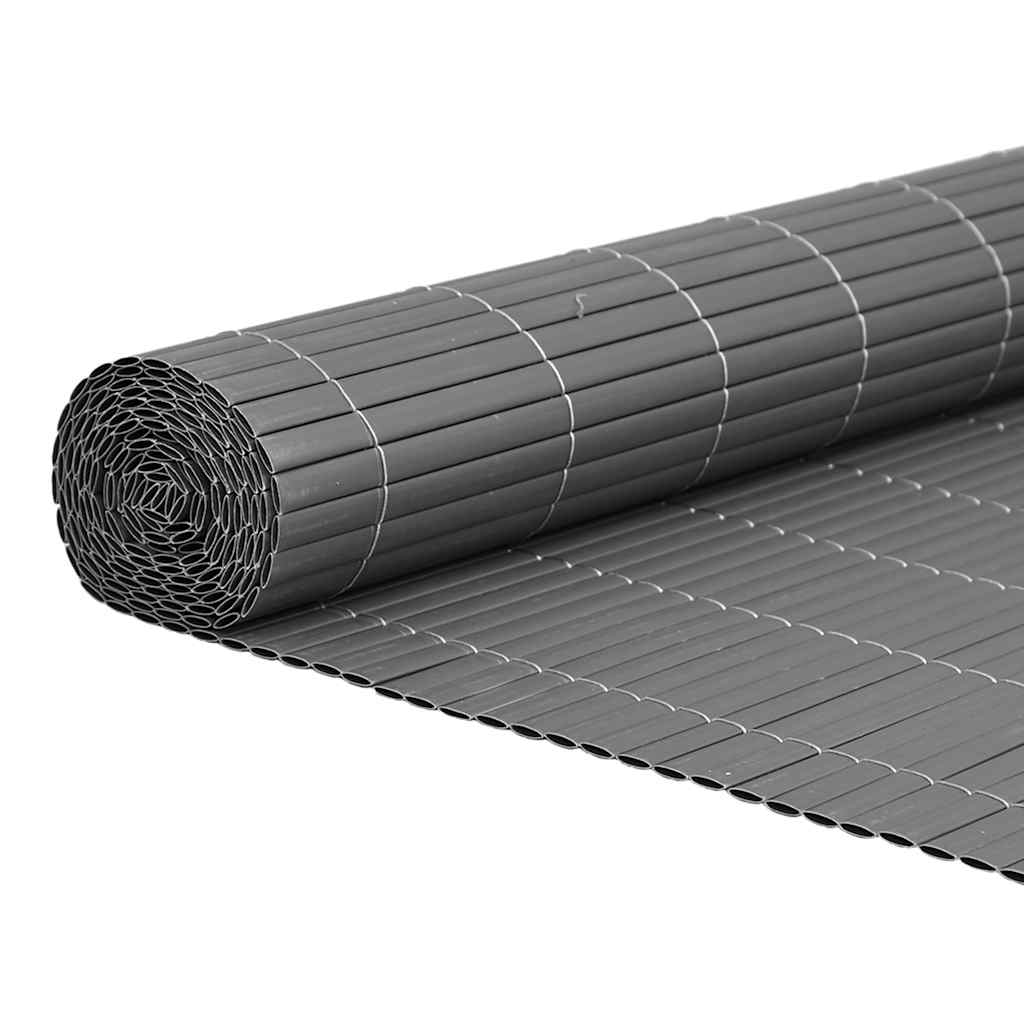 vidaXL Gartenzaun Doppelseitig Grau 1,8x5 m PVC Image