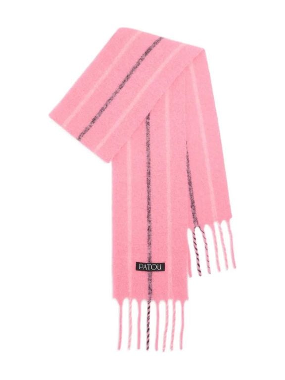 Striped Fringe Scarf - Pink - Patou Scarves