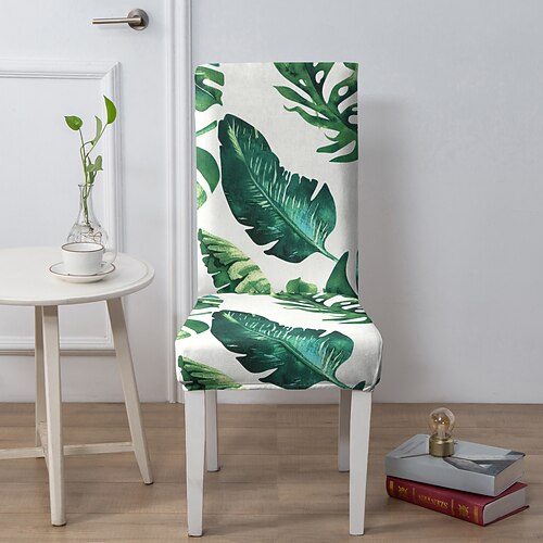 Esszimmerstuhlüberzug, Hockerstuhlüberzug, geometrisch bedruckte Polyester-Überzüge Image