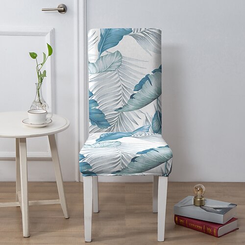 Wasserabweisende Stuhl- und Hockerbezüge aus Polyester mit geometrischem Muster, dehnbar, waschbar und für Küche, Esszimmer und Zuhause. Image