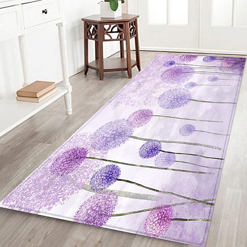 Flurläufer mit Löwenzahnmuster, Flanellstoff, bedruckt, rutschfest, weich, für Eingangsbereich und Badezimmer Image