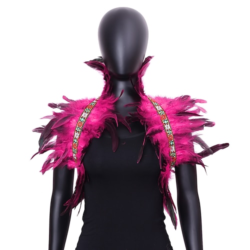 Karneval 2026 Rio Karneval Samba Zubehör Damen grüner Federumhang mit gesticktem Band Brasilien Festival Kostüm Image