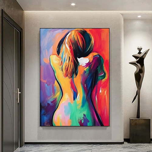 Ölgemälde, handgemalt, abstrakt, Akt einer Frau, Leinwandbild, sexy Körperkunst, Leinwandbild, Sex-Lady, nackter Rücken, Poster, Wandkunst, Bilder, moderne Schlafzimmer-Wohndekoration Image