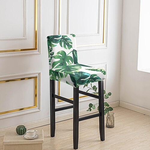 1/2/4/6 Stück bedruckte Stretch-Barhockerbezüge, Stuhlhussen mit niedriger Rückenlehne für Zuhause, Hotel, Esszimmer Image