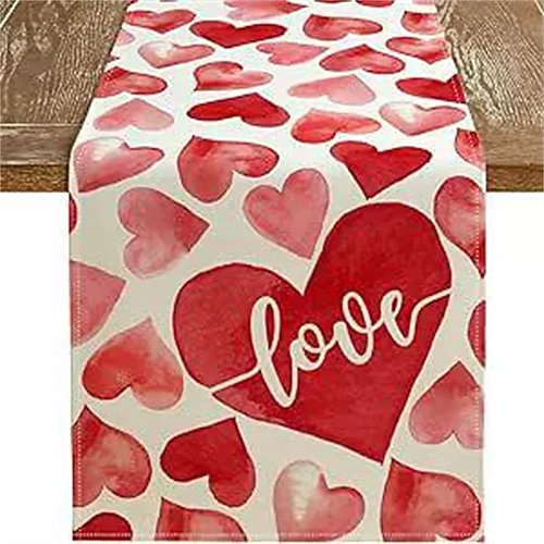 Tischsets mit rosa Herzmotiven zum Valentinstag, Partydekoration, festliche Tischdecken für Zuhause, Tischdekoration Image