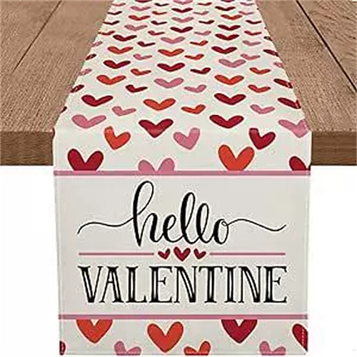 Tischsets mit rosa Herzmotiven zum Valentinstag, Partydekoration, festliche Tischdecken für Zuhause, Tischdekoration Image