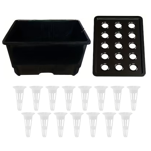 Großvolumiges, erdloses Indoor-Anzuchtsystem für Gemüse, Hydroponik-Set mit großem Pflanzkasten, aus robustem Kunststoff, ideal für den Balkon gärtnerische Verwendung, Balkongärtnerei, Image