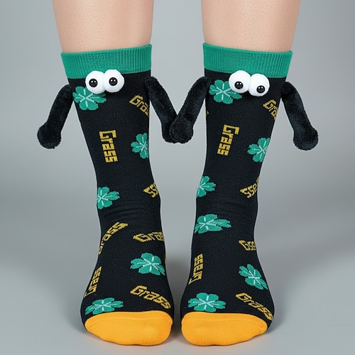 St. Patrick 2026 Clover Kleeblatt Glückliche Iren Karneval Socken Neuheit Lustig Erwachsene Unisex Karneval St. Patrick's Day Party Einfaches Karnevalskostüm Verkleiden Image
