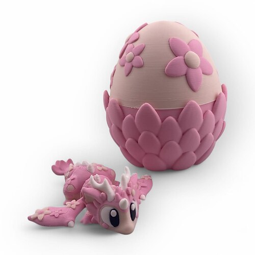 Oster-Drachenei aus 3D-Druck mit herausnehmbarem, beweglichem Kristall-Fidget-Toy für Erwachsene, ideal als Deko fürs Homeoffice oder als Schreibtischspielzeug, 3D-gedruckte Tiere Image