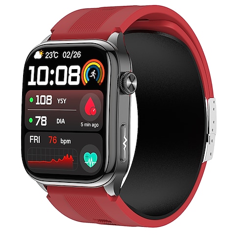 Neue Smartwatch mit 2,06 Zoll Bildschirmdiagonale, Luftpumpe, Airbag-ähnlicher Blutdruckmessung, Bluetooth, EKG, PPG-Messung, Temperaturüberwachung, Schrittzähler, kompatibel mit Android und iOS, für Image