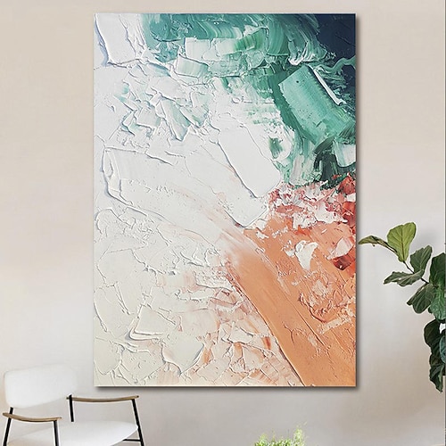 Handgemaltes Ölgemälde auf Leinwand, abstrakte Wanddekoration mit dicker Öltextur, abstrakte Kunst für die Heimdekoration, auf Keilrahmen gespannt / gerolltes, rahmenloses Gemälde Image