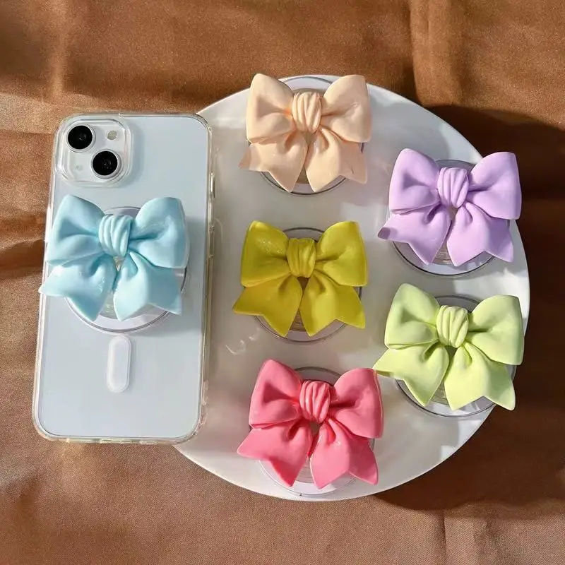 INS Candy Farbe Bogen Für Magsafe Telefon Magnetische Griptok Ständer Für iPhone Lustige Faltbare Drahtlose Lade Fall Halter Image