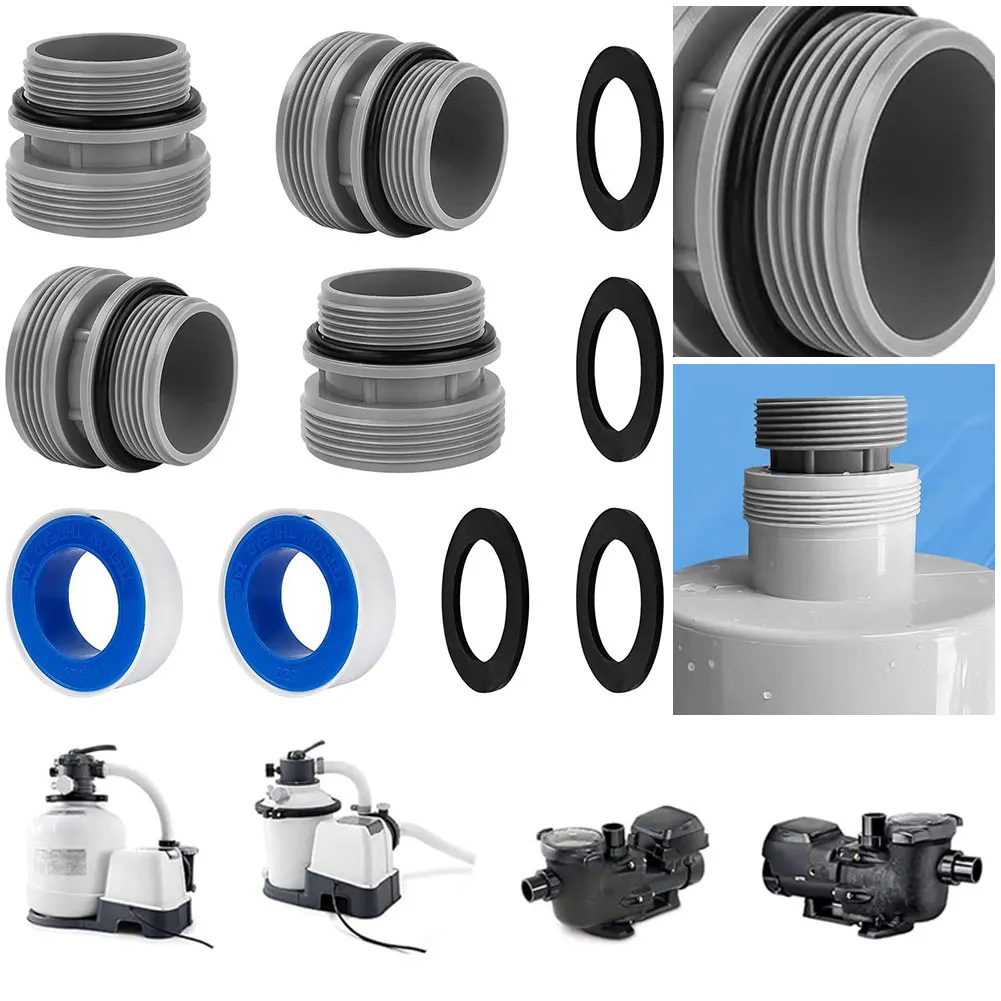 Paquet de 4 adaptateurs de Conversion de tuyau de piscine avec rondelle à pince adaptateur de pompe de piscine adaptateur de tuyau de pompe de filtre de piscine pour piscines hors sol